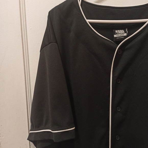RARE NBA Brand NBA Logo Black Baseball Jersey #46 Men's Sz XXL - Picture 4 of 15